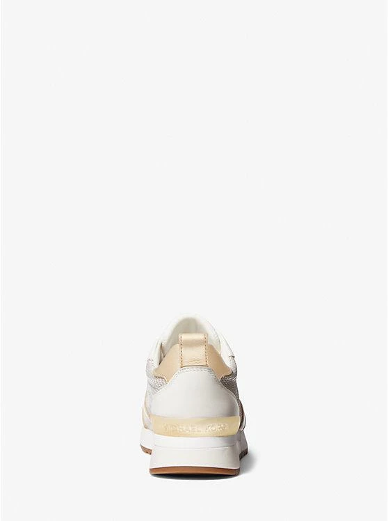 商品Michael Kors|Allie Stride Leather and Glitter Chain-Mesh Trainer,价格¥595,第3张图片详细描述
