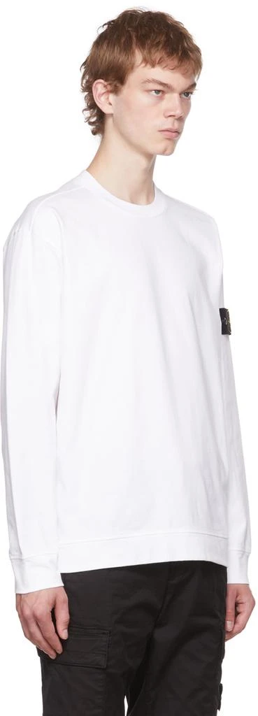 商品Stone Island|男式 石头岛 纯棉 长袖T恤 白色,价格¥2608,第2张图片详细描述