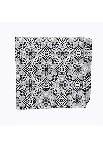 商品Fabric Textile Products, Inc.|Textile Products Inc. Napkin Set 100 Polyester Set Of 4 18X18 Modern Black White Lace,价格¥225,第1张图片