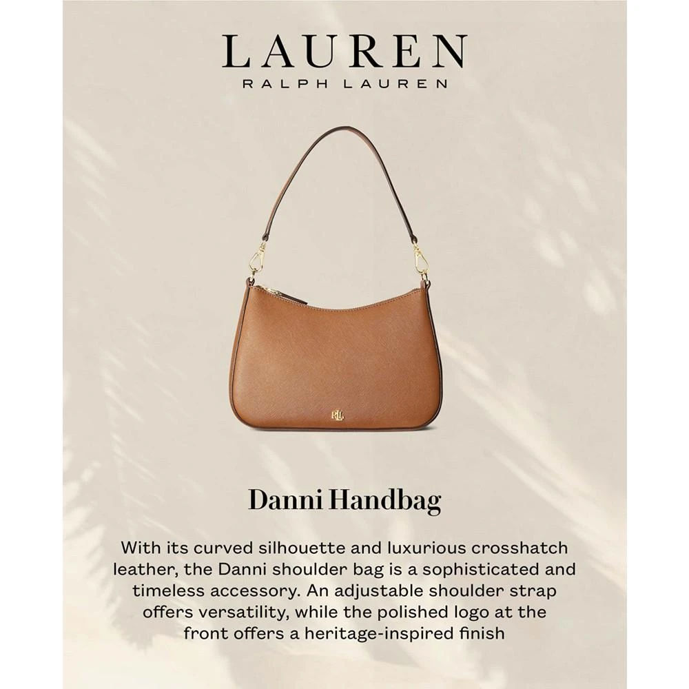 Lauren Ralph Lauren Women's Crosshatch Leather Medium Danni Shoulder Bag 6