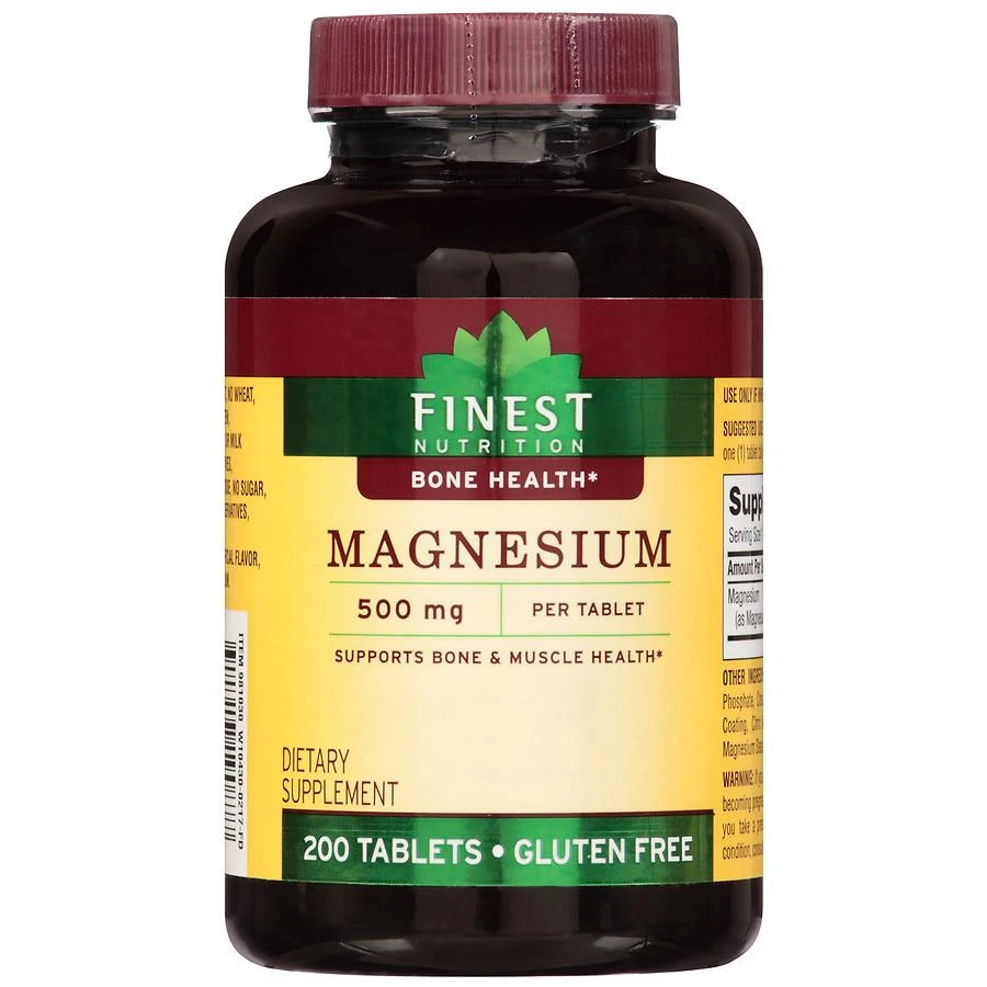 商品Finest Nutrition|Magnesium 500 mg Dietary Supplement Tablets,价格¥96,第1张图片