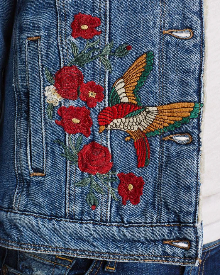 商品Mavi Jeans|Katy Embroidered Denim Trucker Jacket,价格¥582,第3张图片详细描述