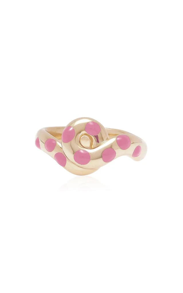 商品Bea Bongiasca|Bea Bongiasca - 9k Yellow Gold Chunky Wave Polka Dots Ring in Pink - Pink - US 7.5 - Moda Operandi - Gifts For Her,价格¥13483,第1张图片