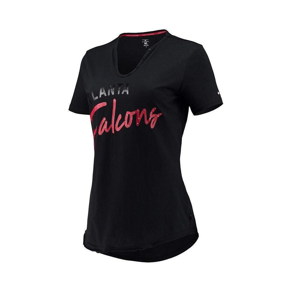 Women's Black Atlanta Falcons Riley V-Neck T-shirt商品第3张图片规格展示