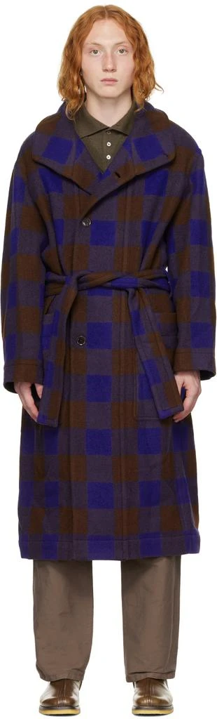 商品Lemaire|Blue & Brown Bathrobe Coat,价格¥5309,第1张图片
