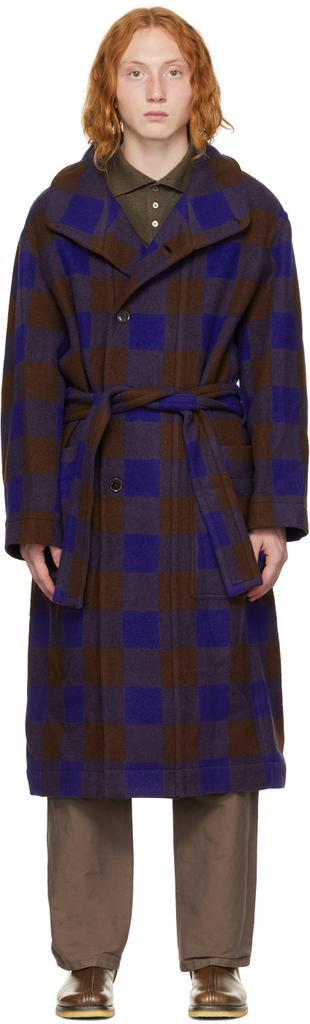商品Lemaire|蓝色 & 棕色 Bathrobe 大衣,价格¥6719,第1张图片