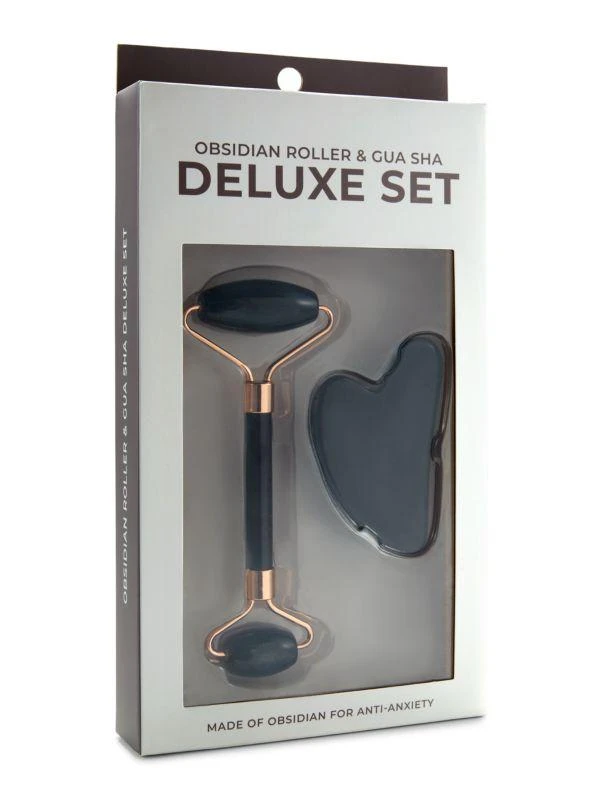 商品Jill & Ally|2-Piece Obsidian Roller & Gua Sha Deluxe Set,价格¥188,第2张图片详细描述