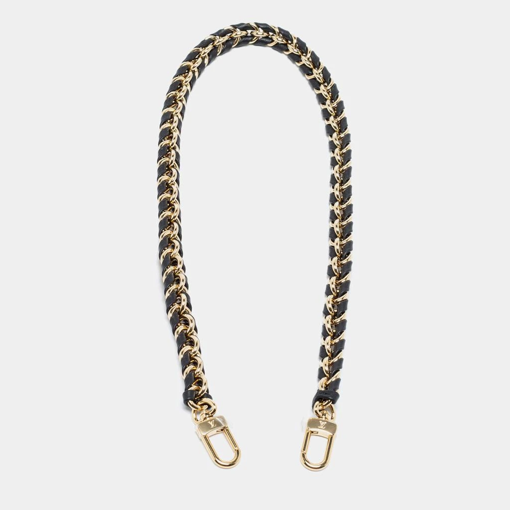 商品[二手商品] Louis Vuitton|Louis Vuitton Black Braided Leather Chain Shoulder Bag Strap,价格¥4291,第1张图片