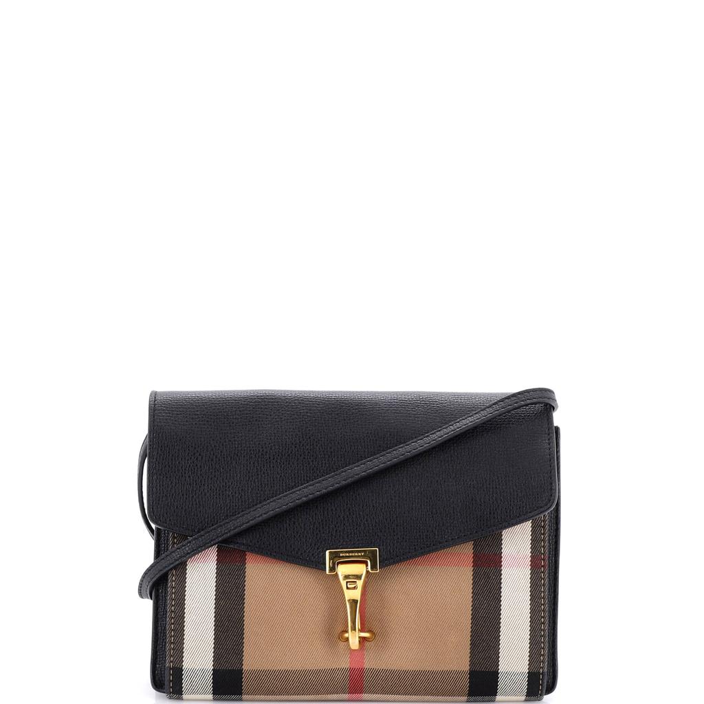 Sac bandoulière Macken en cuir et toile à carreaux, petit modèle image 2