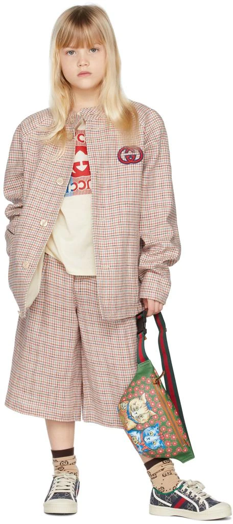 商品Gucci|Kids Green Cat Print Belt Bag,价格¥4141,第4张图片详细描述