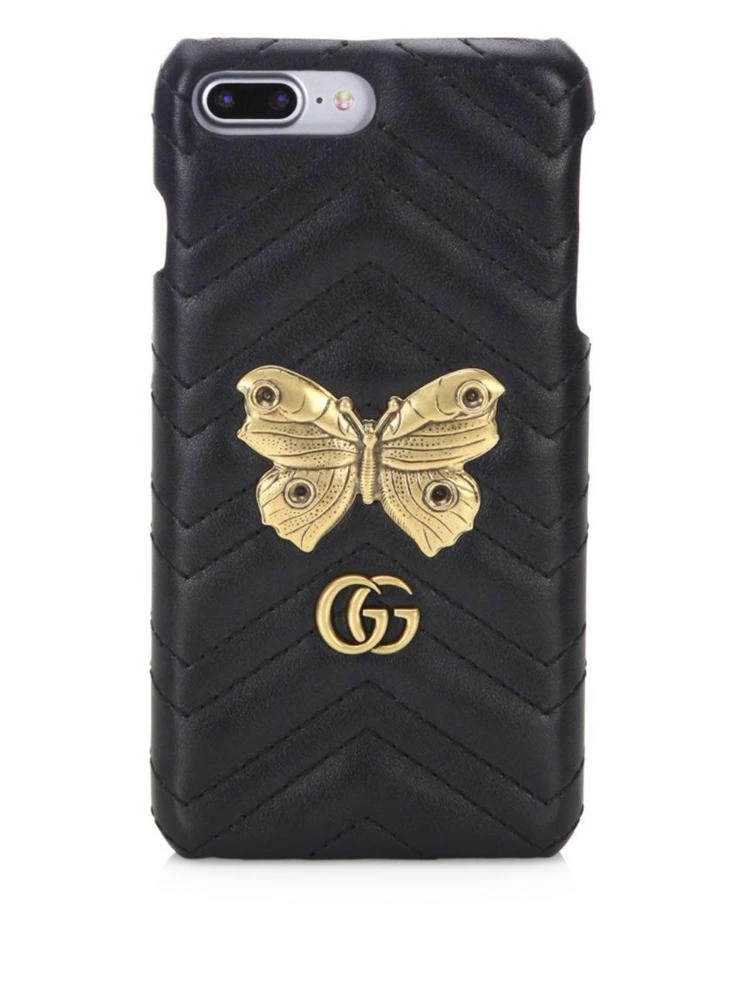 商品Gucci|Metal Mix GG Marmont Leather iPhone Case,价格¥3222,第1张图片