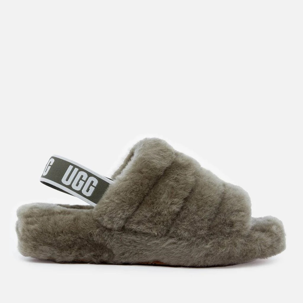 商品UGG|UGG WOMEN'S FLUFF YEAH SLIDE SLIPPERS - BURNT OLIVE,价格¥889,第1张图片