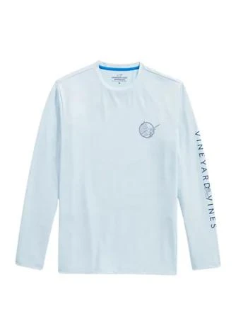 商品Vineyard Vines|Vines Mens Linear Sailfish Long Sleeve Harbor Performance Graphic T Shirt,价格¥243,第1张图片