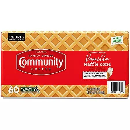 商品Community Coffee|Community Coffee Medium Roast Coffee Pods, Vanilla Waffle Cone, Medium Roast, 60 ct.,价格¥246,第4张图片详细描述