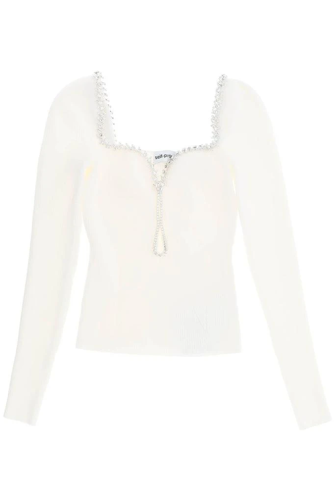 商品Self Portrait|CRYSTAL TRIM KNIT TOP,价格¥1793,第1张图片