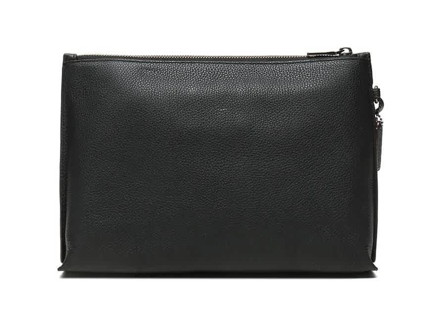 商品Coach|Men's Black Pebbled Leather Academy Pouch,价格¥1390,第2张图片详细描述