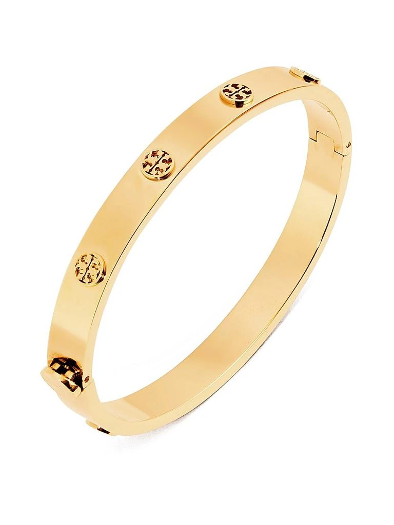 商品Tory Burch|Goldtone Logo Stud Hinged Bangle Bracelet,价格¥1326,第1张图片