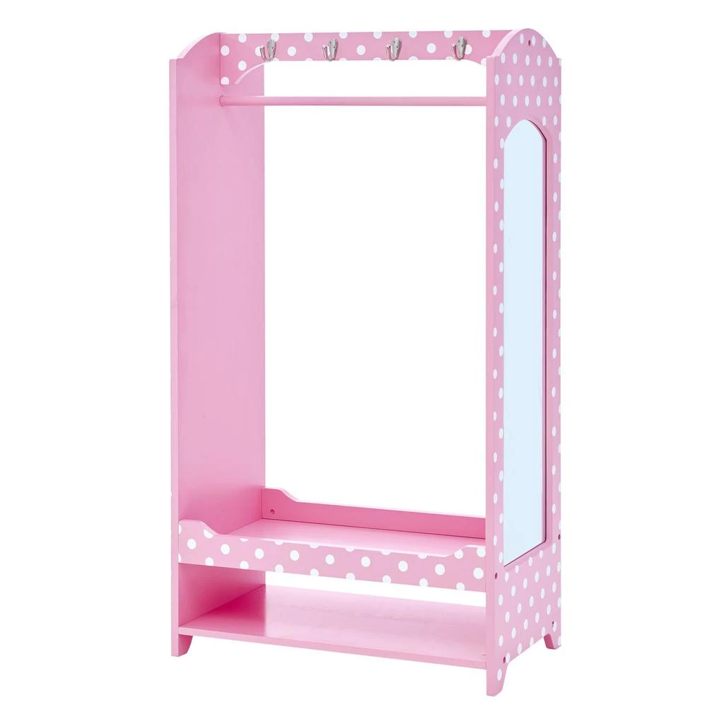 商品Teamson|Kids Polka Dot Kids Wooden Clothes Rack Hanger Storage Pink TD-12949A,价格¥944,第1张图片