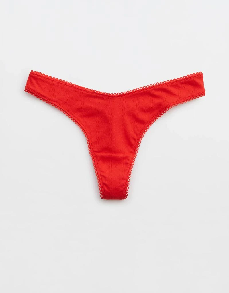 商品Aerie|Aerie Pointelle High Cut Thong Underwear,价格¥46,第1张图片