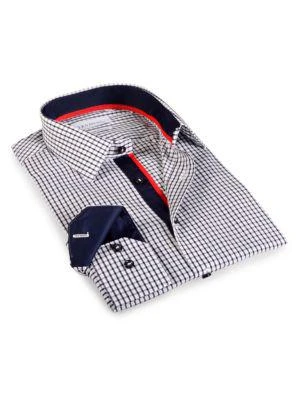 商品Levinas|Contemporary-Fit Gingham Dress Shirt,价格¥475,第1张图片