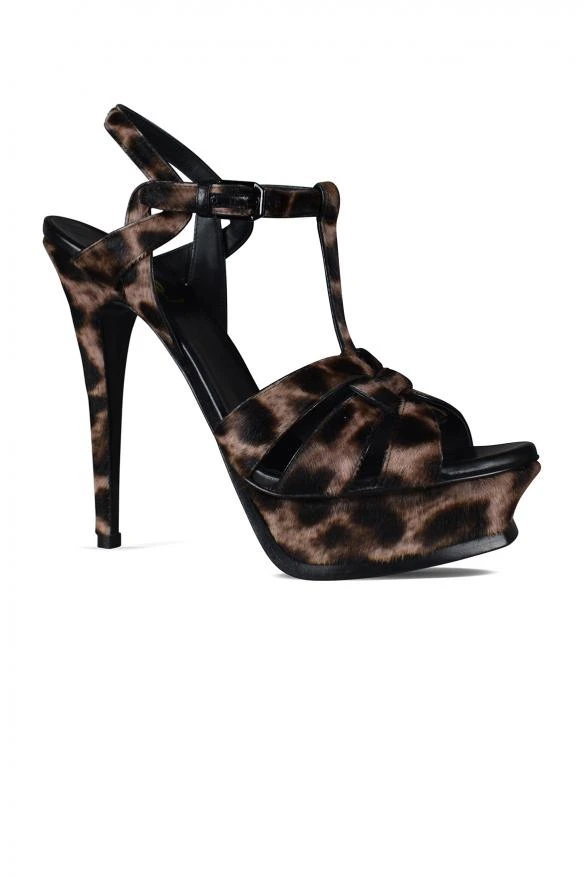 商品Yves Saint Laurent|Luxury women's shoes tribute saint laurent sandals in foal,价格¥8302,第3张图片详细描述