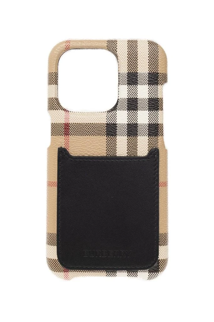 商品Burberry|Burberry Logo Embossed Checked iPhone14 Pro Case,价格¥1838,第1张图片