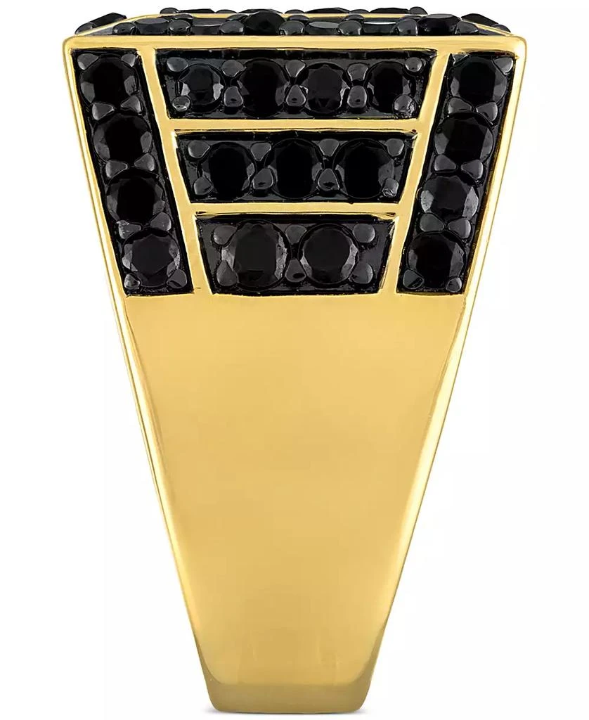 商品Esquire Men's Jewelry|Black Spinel Square Cluster Ring (4 ct. t.w.) in 18k Gold-Plated Sterling Silver, Created for Macy's,价格¥1380,第3张图片详细描述