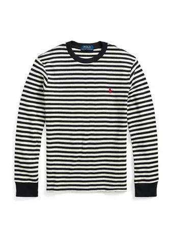 商品Ralph Lauren|Boys 8-20 Striped Waffle Cotton Long Sleeve T-Shirt,价格¥232,第1张图片