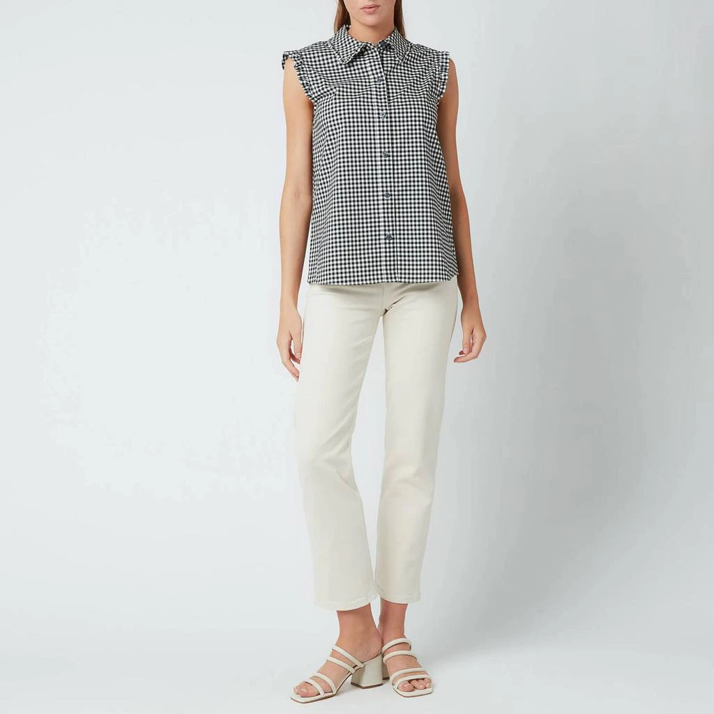 商品Kate Spade|Kate Spade New York Women's Mini Gingham Sleeveless Top - Black,价格¥292,第3张图片详细描述