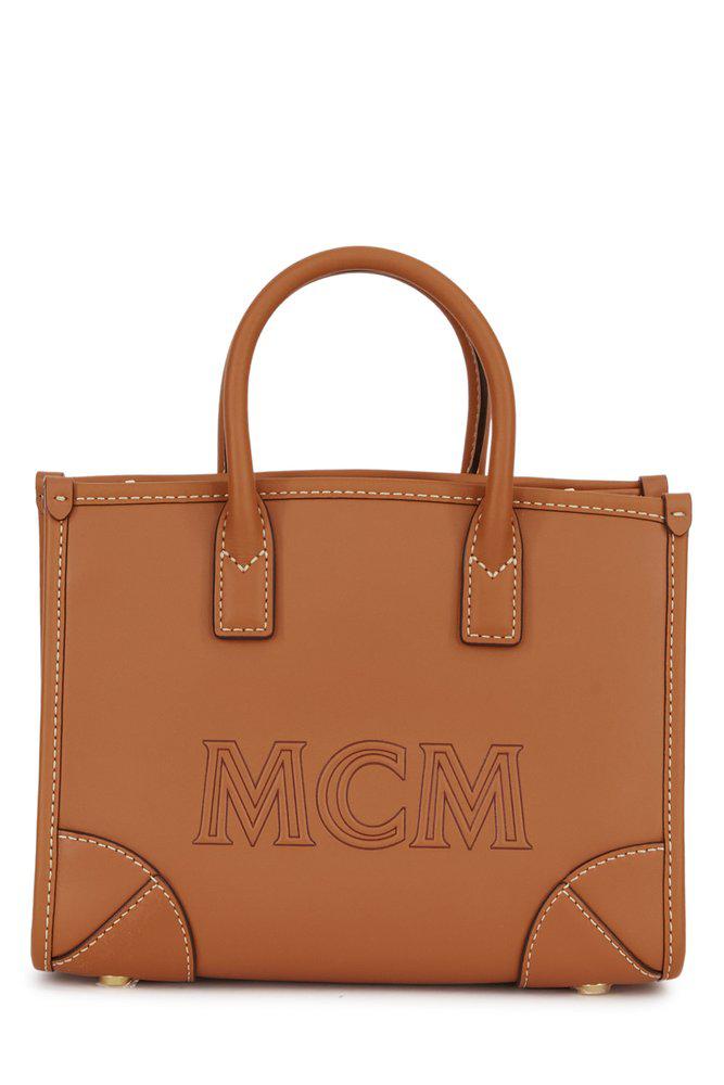 MCM Logo Embossed Mini Tote Bag商品第1张图片规格展示