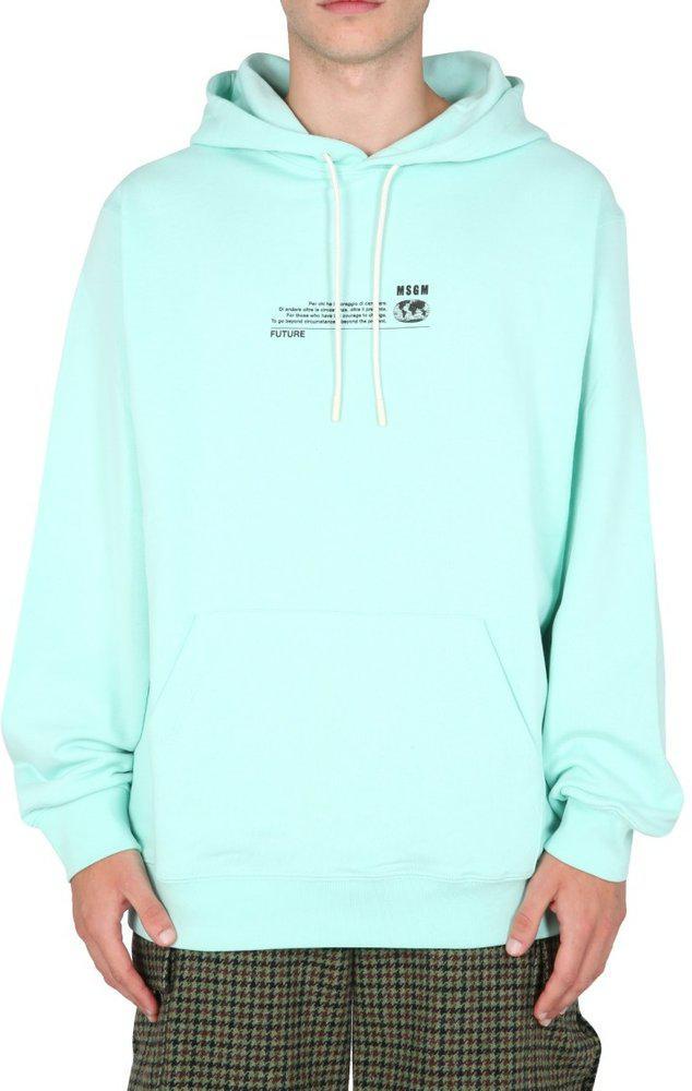 商品MSGM|MSGM Logo Printed Drawstring Hoodie,价格¥1181,第1张图片