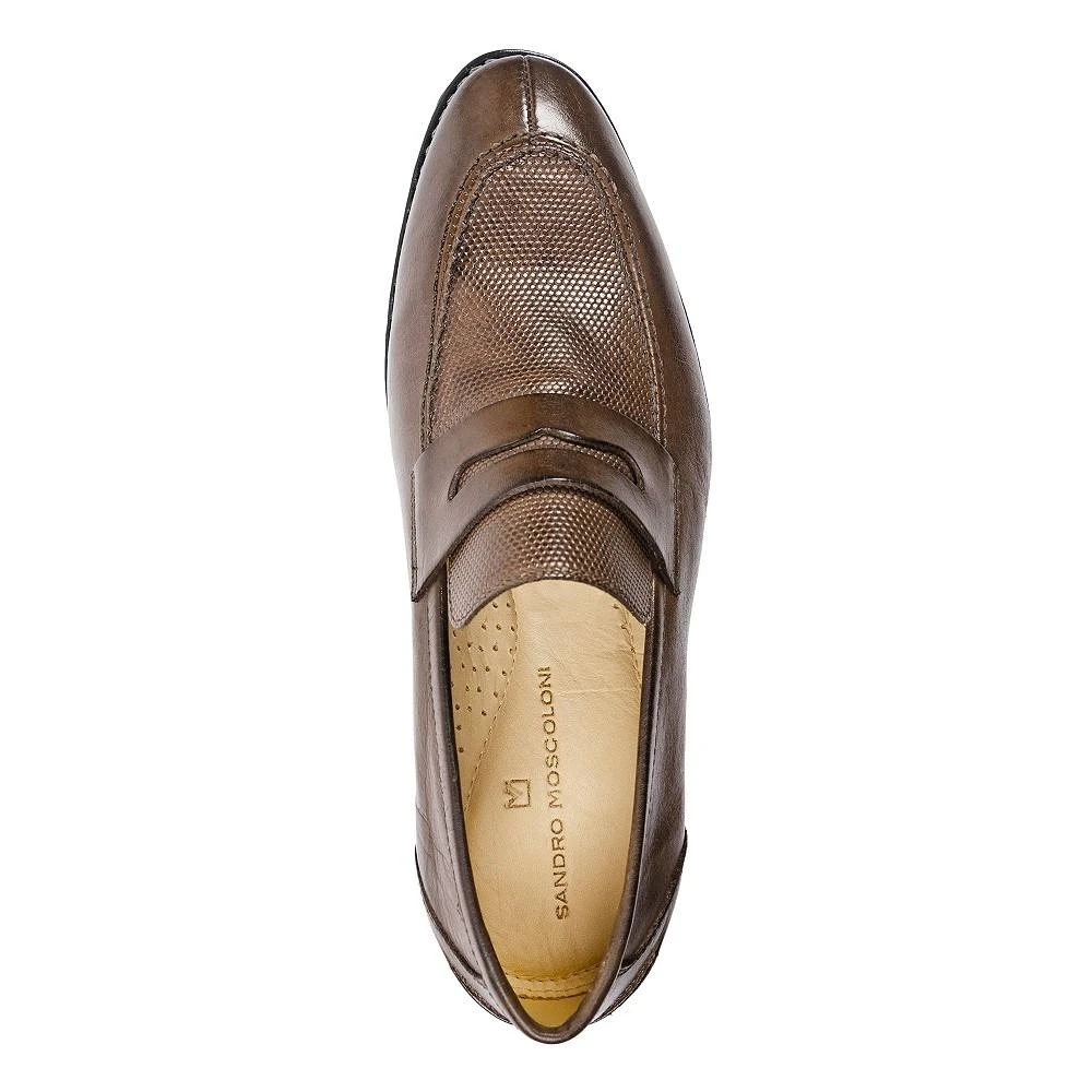 商品Sandro Moscoloni|Men's Maestro Moccasin Toe Penny Strap Slip-on Shoes,价格¥965,第4张图片详细描述