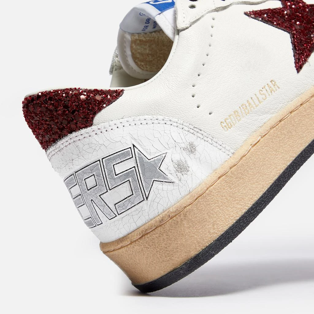 商品Golden Goose|Golden Goose Ball Star Distressed Glittered Leather Trainers,价格¥2982,第4张图片详细描述