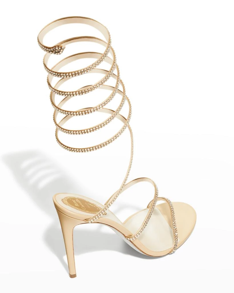 商品Rene Caovilla|Crystal Snake Ankle-Wrap Sandals,价格¥13359,第4张图片详细描述