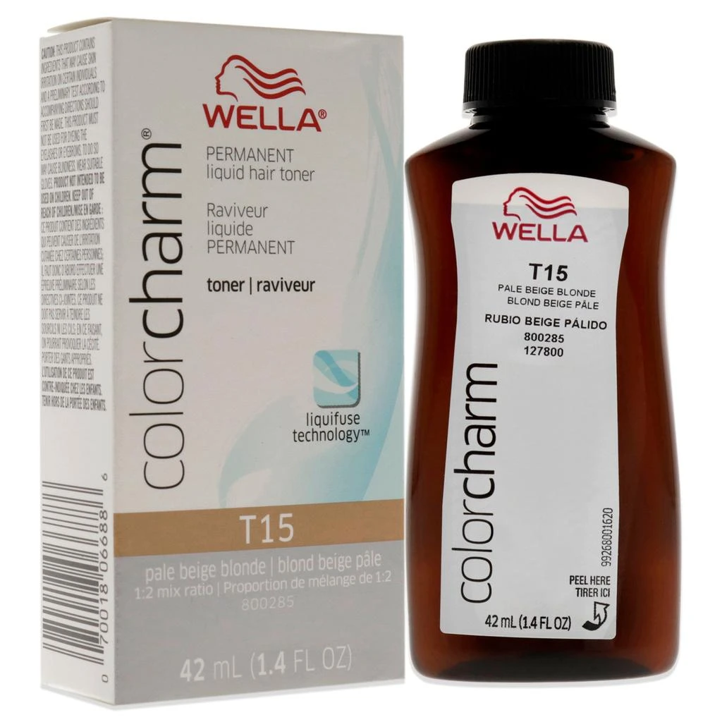 商品Wella|Color Charm Permanent Toner - T15 Pale Beige Blonde by  for Unisex - 1.4 oz Hair color,价格¥122,第3张图片详细描述
