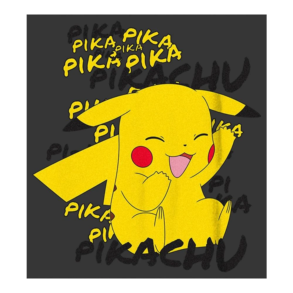 商品Nintendo|Boy's Pokemon Pikachu Laughing Pika Pika Child T-Shirt,价格¥201,第2张图片详细描述