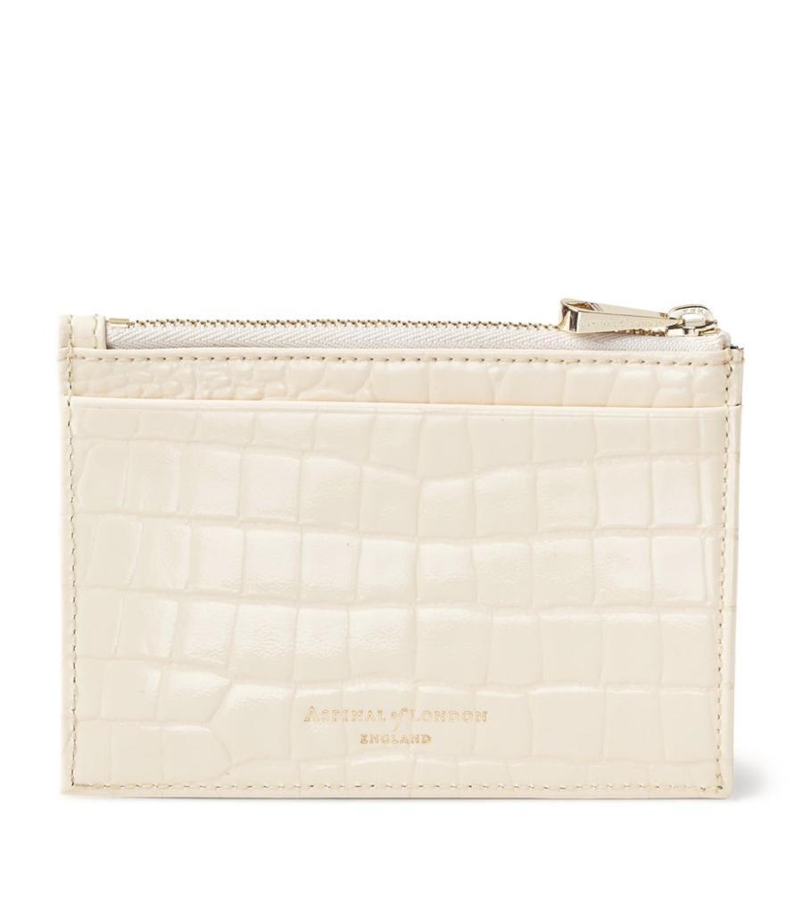 商品Aspinal of London|Croc-Embossed Leather Card Holder,价格¥673,第4张图片详细描述