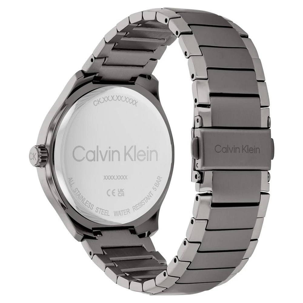 商品Calvin Klein|Men's 3H Quartz Gray Stainless Steel Bracelet Watch 43mm,价格¥1431,第3张图片详细描述
