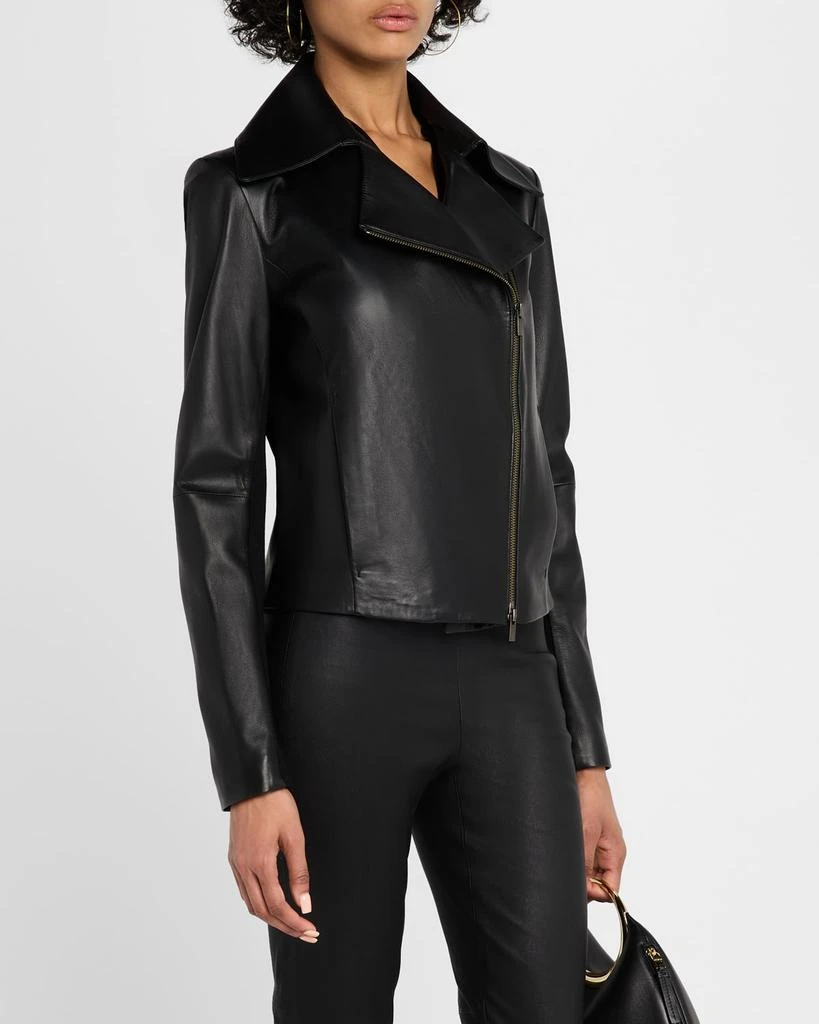 商品Vince|Leather Zip-Front Jacket,价格¥9865,第5张图片详细描述