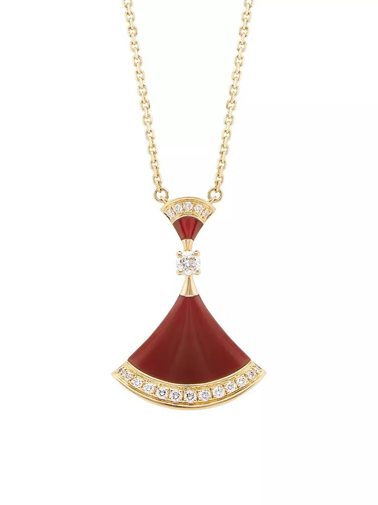 商品BVLGARI|Divas' Dream 18K Rose Gold, Carnelian & Diamond Pendant Necklace,价格¥44219,第1张图片