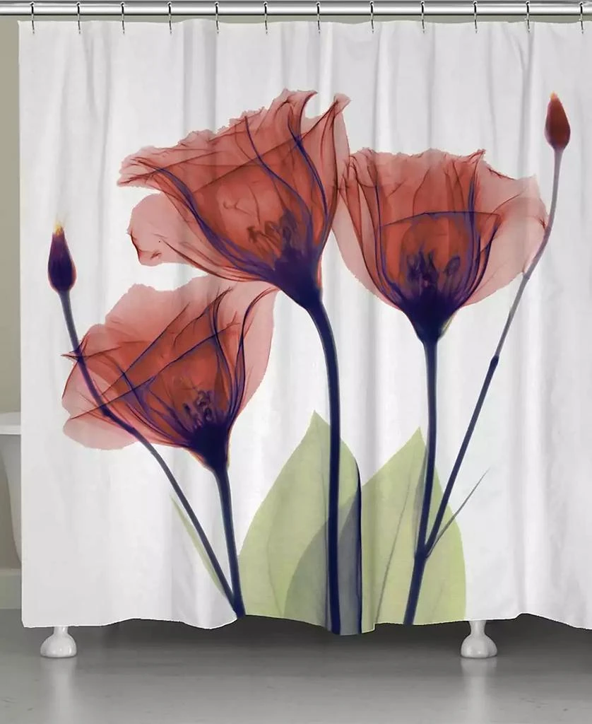 商品Laural Home|Red Gentian X-ray Flowers Shower Curtain, 71" x 72",价格¥1295,第1张图片