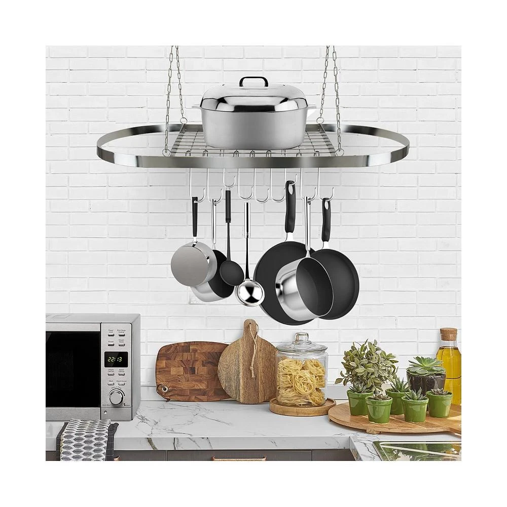 商品Sorbus|Ceiling Mounted Pot Rack with Hooks,价格¥678,第2张图片详细描述