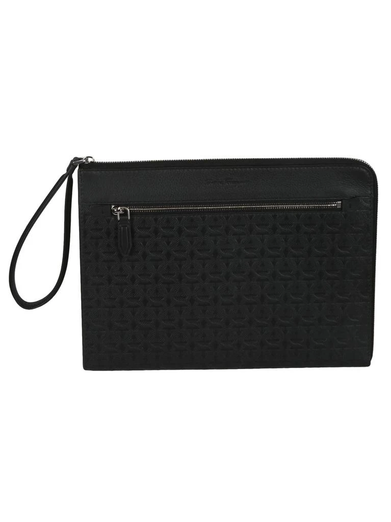 商品Salvatore Ferragamo|Ferragamo Logo Stamp Top Zip Clutch,价格¥3713,第1张图片