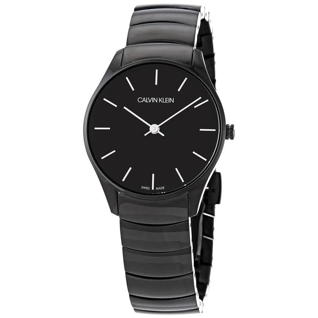 商品Calvin Klein|Calvin Klein Classic Too Quartz Black Dial Ladies Watch K4D22441,价格¥332,第1张图片