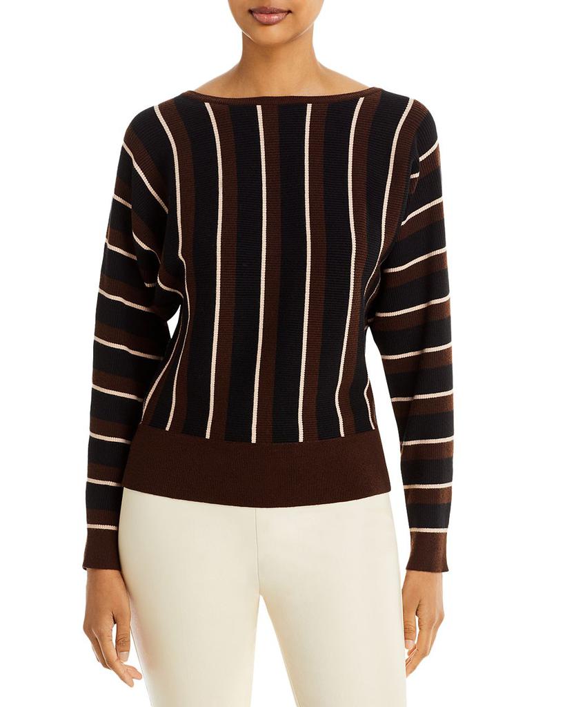Mixed Stripe Dolman Sleeve Sweater商品第1张图片规格展示