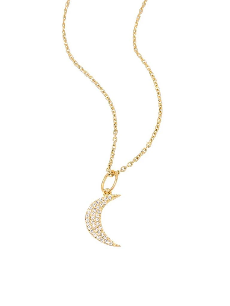 商品brook & york|Adeline Moon 14K-Gold Vermeil & White Topaz Pendant Necklace,价格¥814,第3张图片详细描述