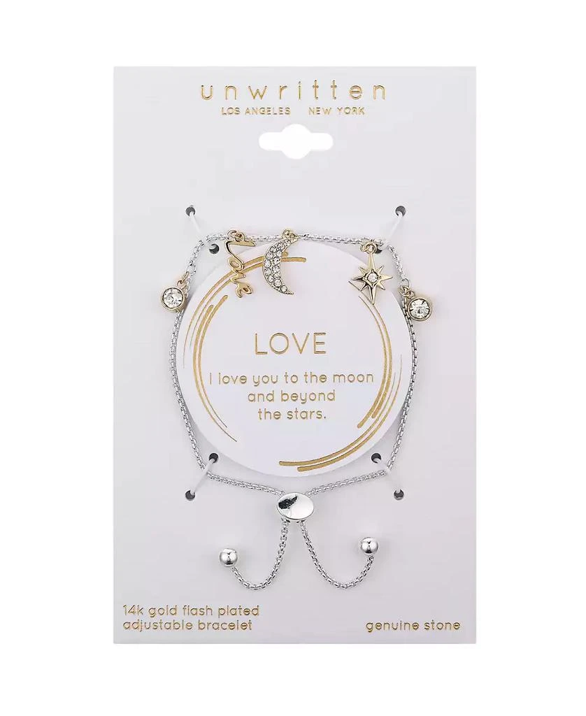商品Unwritten|Crystal Moon and Star 14K Gold Flash Plated and Bracelet,价格¥333,第2张图片详细描述