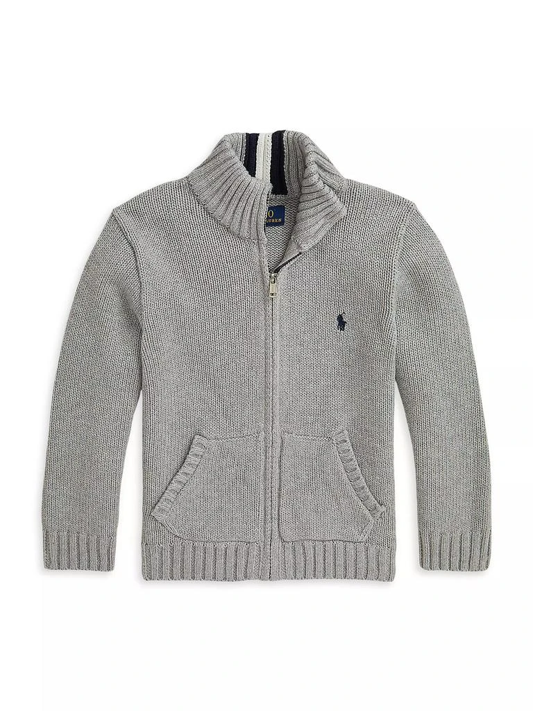 商品Ralph Lauren|Little Boy's &amp; Boy's Knit Zip-Up Jacket,价格¥453,第1张图片