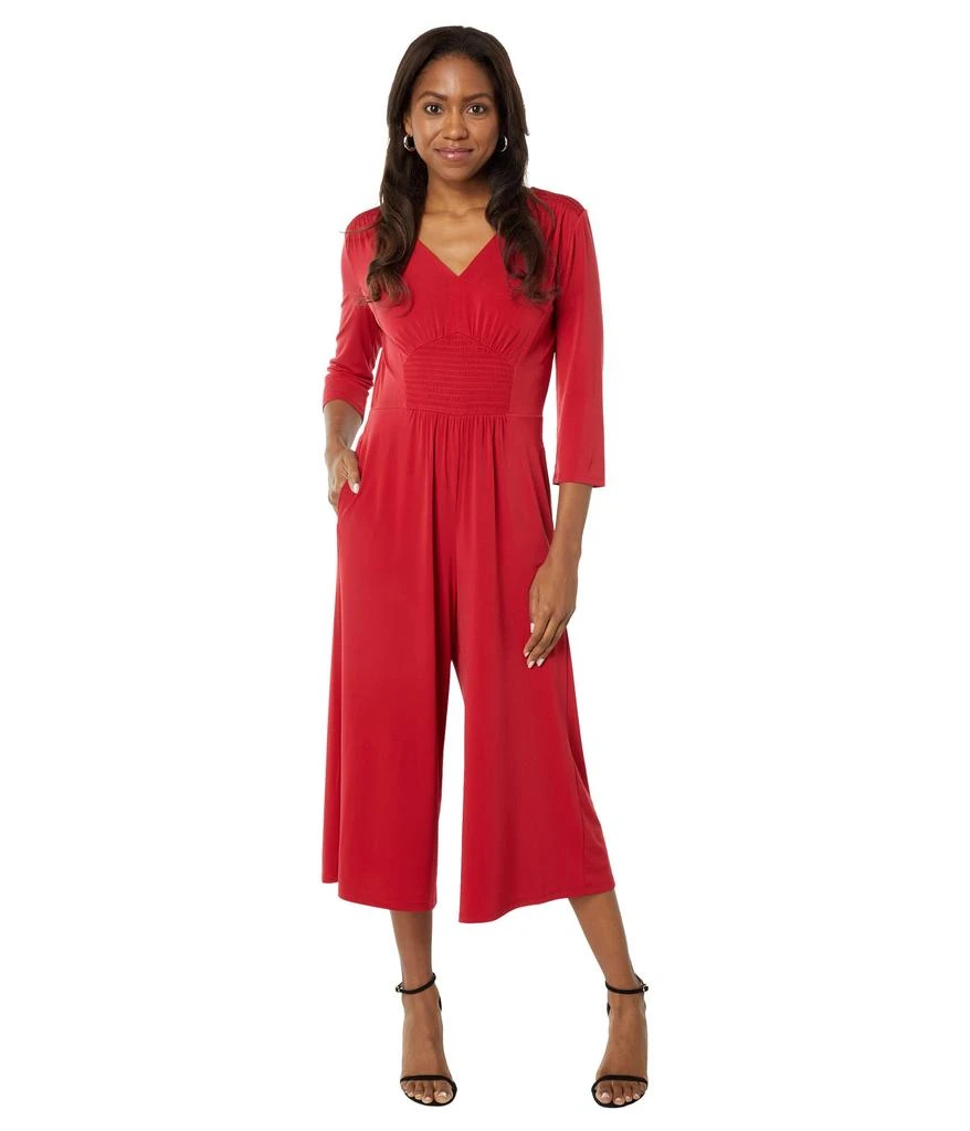 商品London Times|V-Neck Smocked Jumpsuit,价格¥297,第1张图片