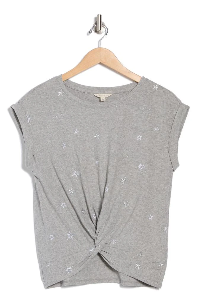 商品Lucky Brand|Star Embroidered Twist Front T-Shirt,价格¥51,第3张图片详细描述
